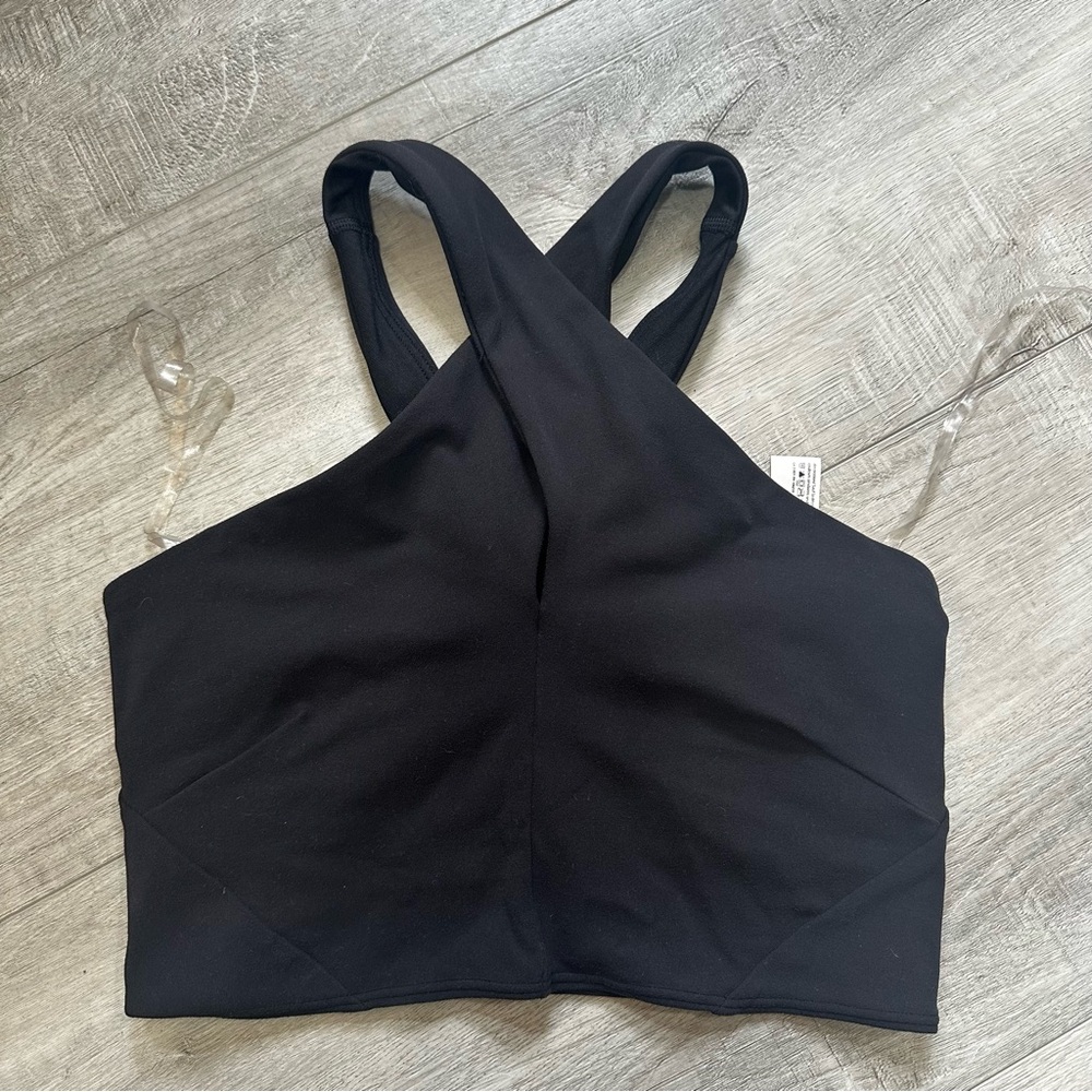 Lululemon Nulu Wrap-Front Longline Bra in Black, Size 6